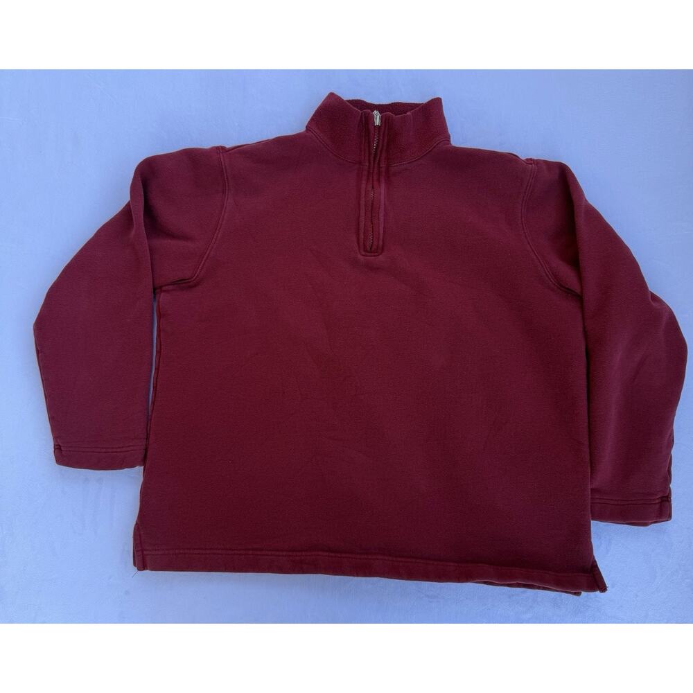 Eddie Bauer Women’s Red 1/4 Zip Fleece Pullover Jacket Large